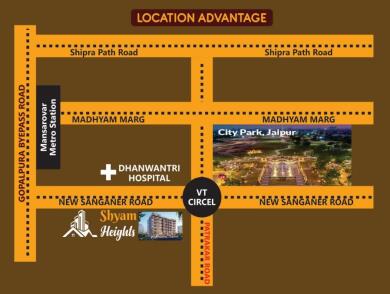 Shyam Buildhome Shyam Heights Map - Sumer Nagar, Jaipur Location Map