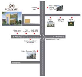 SKR Infra Builders SKR Meadows Map - Sarjapur Road, Bangalore Location Map