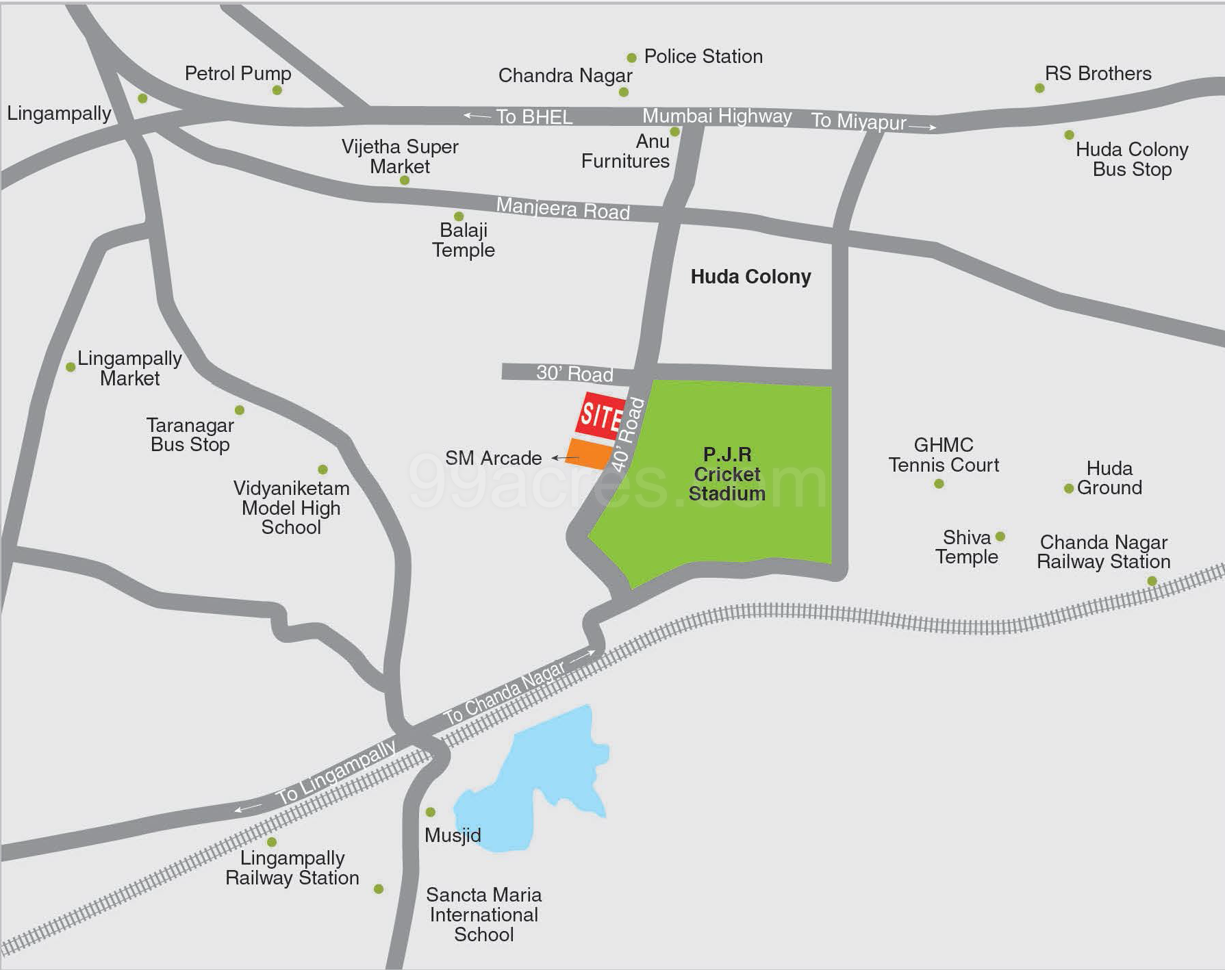 Chanda Nagar Hyderabad Map Sm Constructions Builders Sm Royal Map - Chandanagar, Hyderabad Location Map