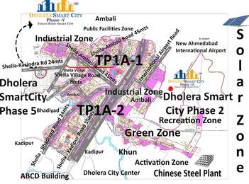 Dholera Smart City Project Map Smart Homes Infrastructure Dholera Smart City Phase 5 Map - Dholera,  Ahmedabad South Location Map