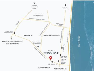 Sobha Developers Sobha Conserve Map - Pudupakkam Village, Chennai ...