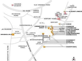 Sobha Developers Sobha Mayflower Map - Green Glen Layout, Bellandur ...