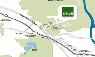 Chikhloli Railway Station Map Squarefeet Group Builders Squarefeet Orchid Square Map - Ambernath, Mumbai  Beyond Thane Location Map