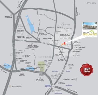 Sreeyan Developers Sreeyan Square Map - Hennur Road, Bangalore Location Map
