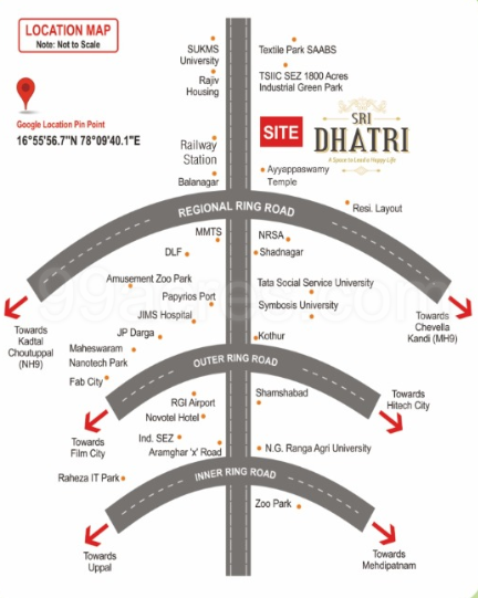 Hyderabad To Shadnagar Route Map Sri Dhatri Hyderabad, Shad Nagar | Price List & Brochure, Floor Plan,  Location Map & Reviews