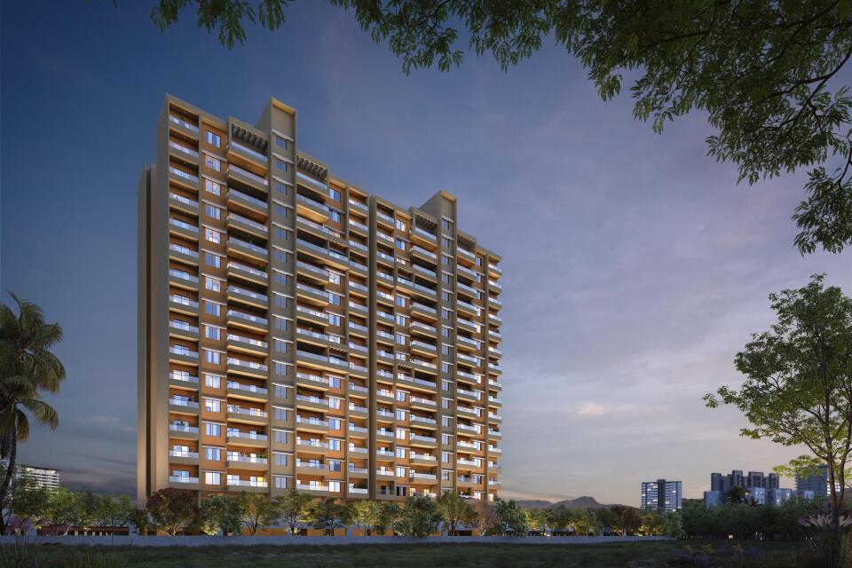 Exterior facade of Sukhwani Skylines, a premium ready-to-move-in residential project featuring luxury 2 and 3 BHK apartments with spacious balconies, presented by Habitation Oracle Pvt Ltd.