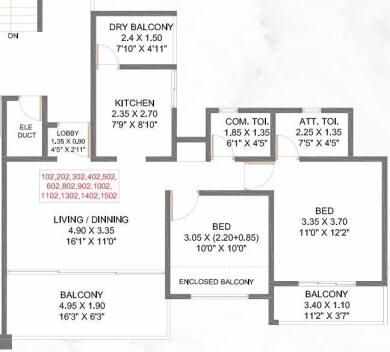 2 BHK / Bedroom Apartment / Flat for rent in Sukhwani Skylines Wakad ...