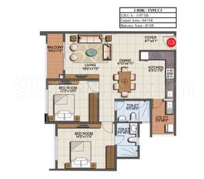 2 BHK / Bedroom Apartment / Flat for rent in Sumadhura Eden Garden ...