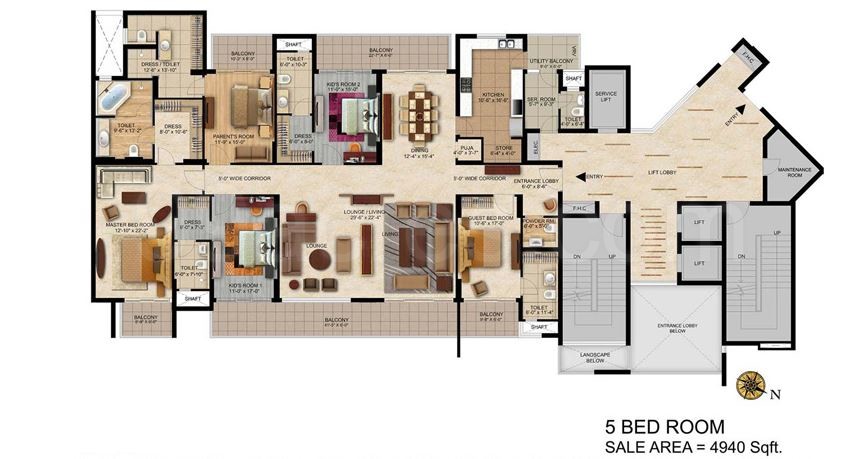 Suncity Projects Builders Jewel Of India Floor Plan Super Area 4940 Sq Ft Apartment
