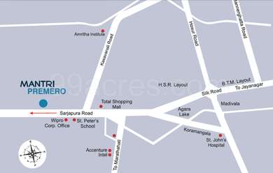 Mantri Realty Mantri Premero Map - Krishnappa Layout, Sarjapur Road ...