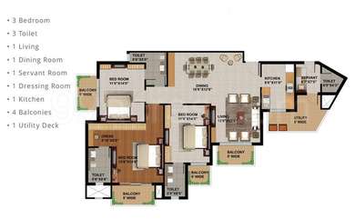 1 RK Flat Flats for rent in Sunworld Arista Sector 168 Noida - 680 Sq ...