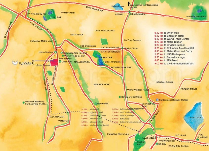 Rajaji Nagar Bangalore Map The Phoenix Mills Phoenix Kessaku Map - Rajaji Nagar, Bangalore West  Location Map