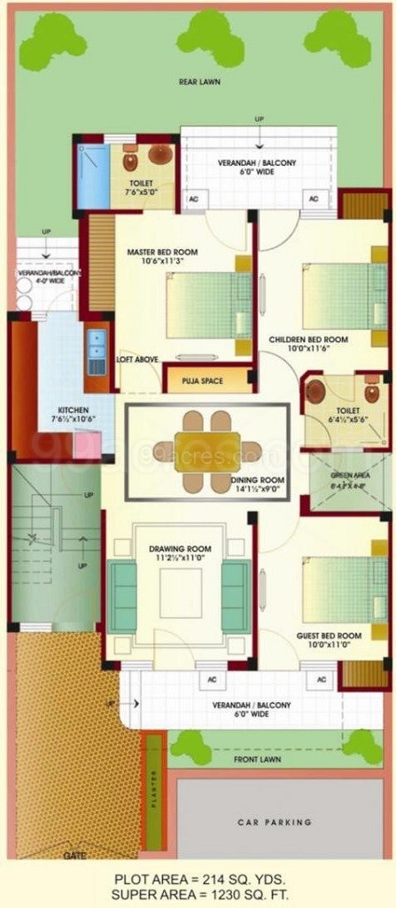 Today Homes Builders Princeton Floors Floor Plan Super Area 1230 Sq Ft Floor