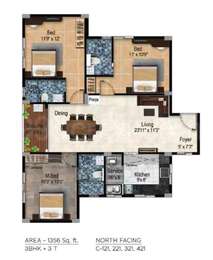 3 BHK / Bedroom Apartment / Flat for rent in Tulive Dakshin Porur ...