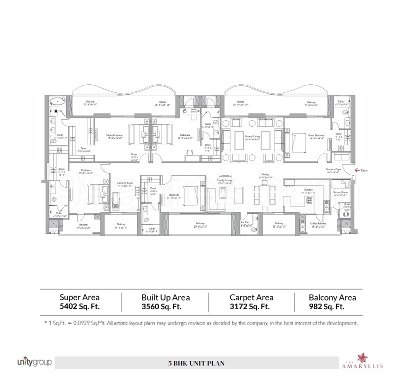 5 BHK Apartment / Flat for sale in Unity Group The Amaryllis Karol Bagh  Central Delhi - 3172 Sq. Ft.to 3173 Sq. Ft.- 1st floor (out of 32)