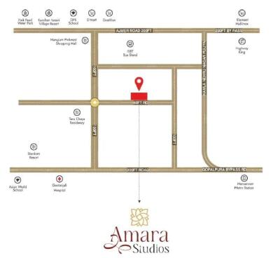 Amara Studios Map - Ajmer Road, Jaipur Location Map