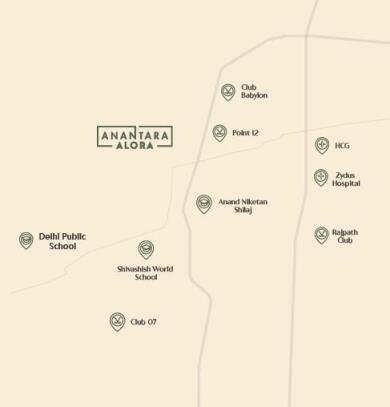 Shridhar Developers Anantara Alora Map - Bhadaj, Ahmedabad Location Map