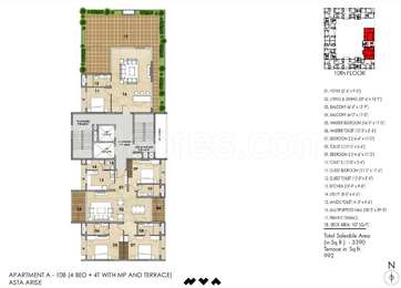 3 BHK / Bedroom Apartment / Flat for rent in Asta Arise Alwarpet ...