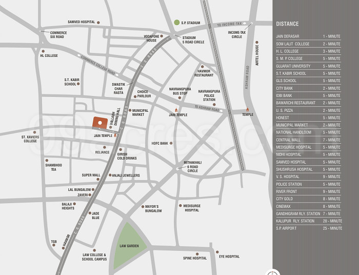 Cg Road Ahmedabad Map Jp Samruddhi Map - Cg Road, Ahmedabad West Location Map