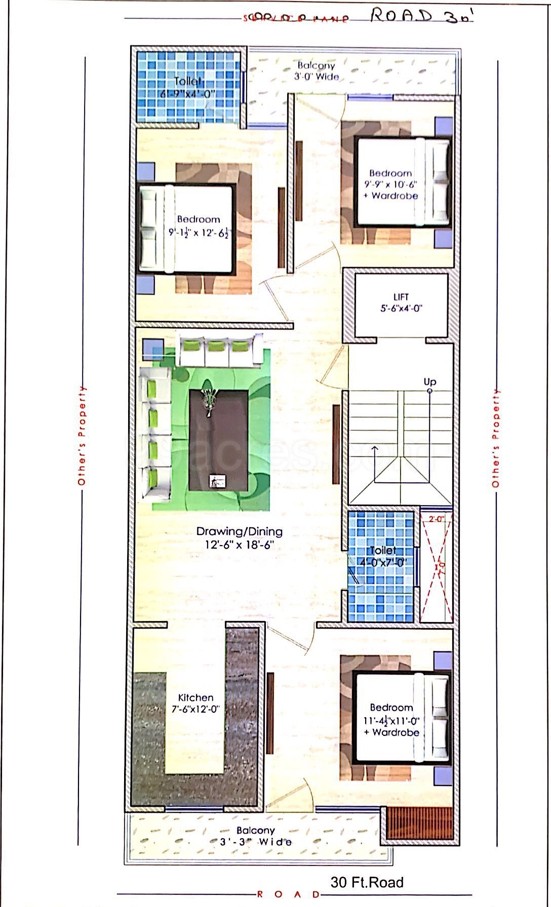 3 Bhk Builder Floor For Sale In Metroview Homes Uttam Nagar Delhi West 750 Sq Ft To 1000 Sq Ft 1st Floor Out Of 4