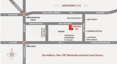 Satya Estates Satya Residency Map - Kanuru, Vijayawada Location Map