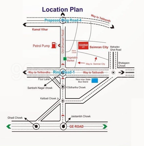 Ghadi Chowk Raipur Map Jain Housing Agency Simran City 5 Map - Santoshi Nagar, Raipur Location Map