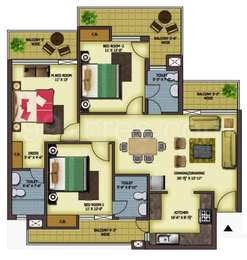 3 BHK Apartment / Flat for sale in Skyline Park Zirakpur Chandigarh ...