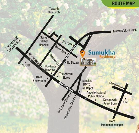 Kathriguppe Big Bazaar Map Sumukha Residency Kathriguppe Map - Kathriguppe, Bangalore South Location  Map
