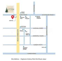 Uttam Global Infra Uttam Heights Map - Sirsi Road, Jaipur Location Map