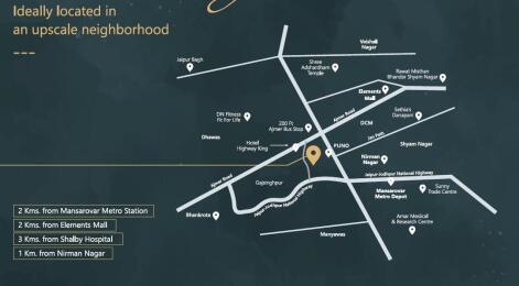 Kohinoor Buildcom Alora Map - Nirman Nagar, Jaipur Location Map