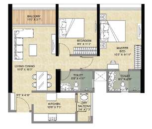 2 BHK Apartment / Flat for sale in Forest Edge Kharadi Pune - 1080 Sq ...