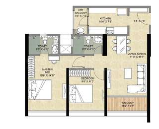 2 BHK Apartment / Flat for sale in Forest Edge Kharadi Pune - 1080 Sq ...