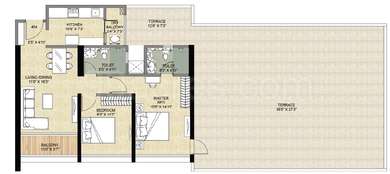 2 BHK Apartment / Flat for sale in Forest Edge Kharadi Pune - 1080 Sq ...