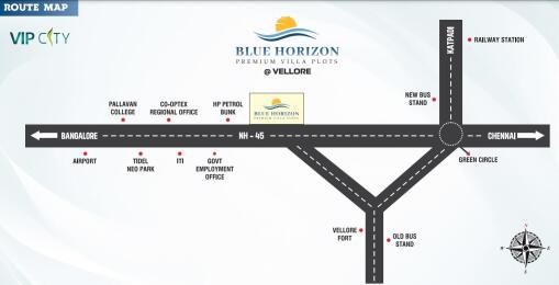 VIP City VIP Blue Horizon Map - Konavattam, Vellore Location Map