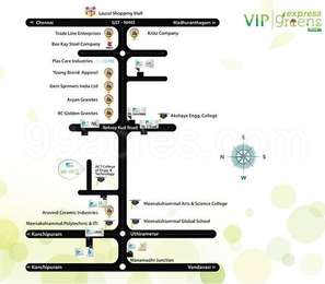 VIP Housing VIP Express Greens Map - Sathamai, Kanchipuram Location Map