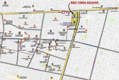 Viraj Constructions Viraj BBD Times Square Map - Vibhuti Khand, Lucknow ...